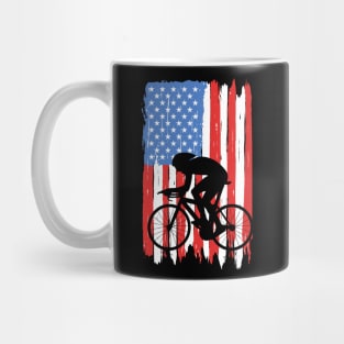 American Flag Cycling Graphic Mug